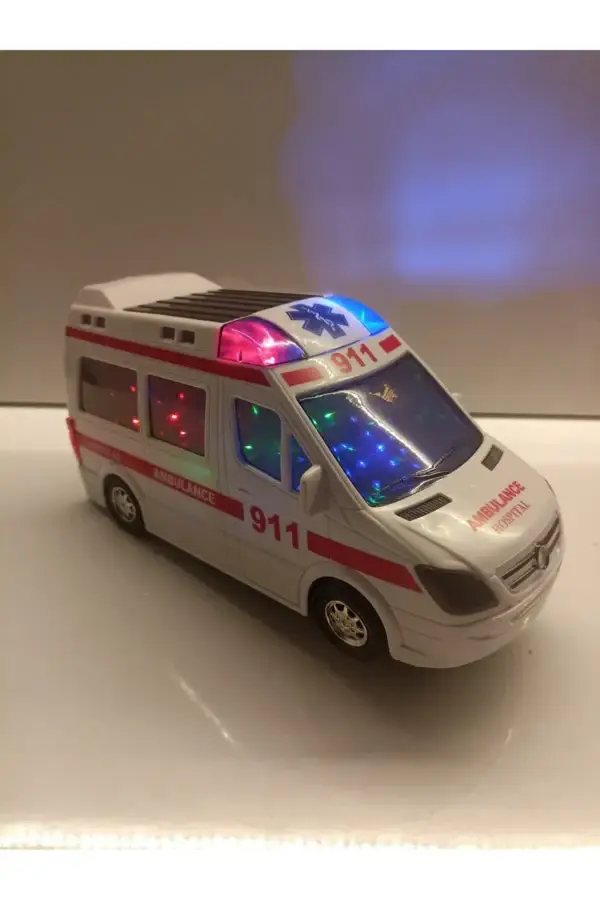 Oyuncak Ambulans Sesli Işıklı Kendi Gezer 21 cm Büyük Boydur - Görsel 7