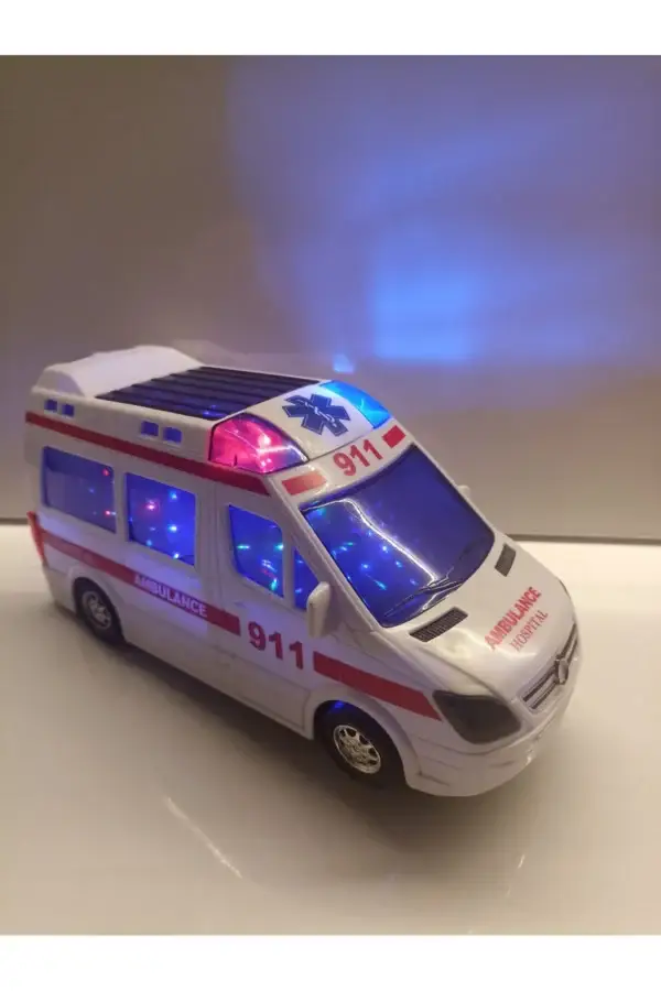 Oyuncak Ambulans Sesli Işıklı Kendi Gezer 21 cm Büyük Boydur - Görsel 5