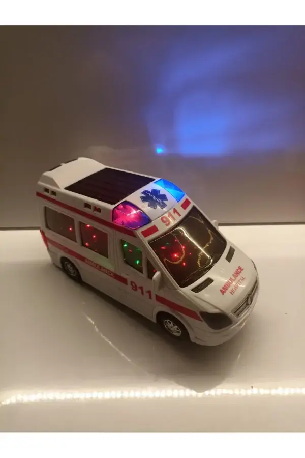 Oyuncak Ambulans Sesli Işıklı Kendi Gezer 21 cm Büyük Boydur - Görsel 4