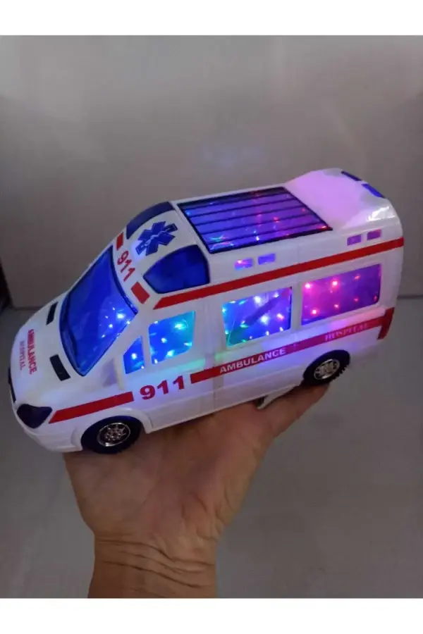 Oyuncak Ambulans Sesli Işıklı Kendi Gezer 21 cm Büyük Boydur - Görsel 2