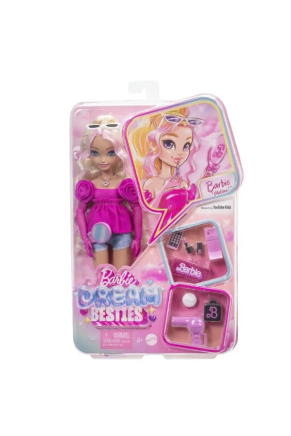 Barbie Dream Besties Ana Karakter Bebekler Malibu ve Aksesuarları  HYC21 - Görsel 4
