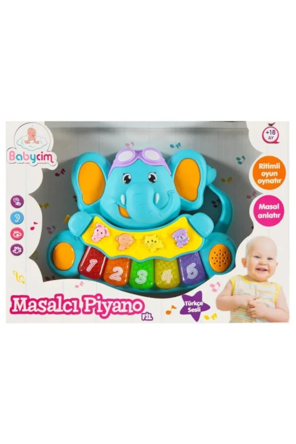 Birlik Türkçe Fil Masalcı Piyano Mavi - Görsel 2