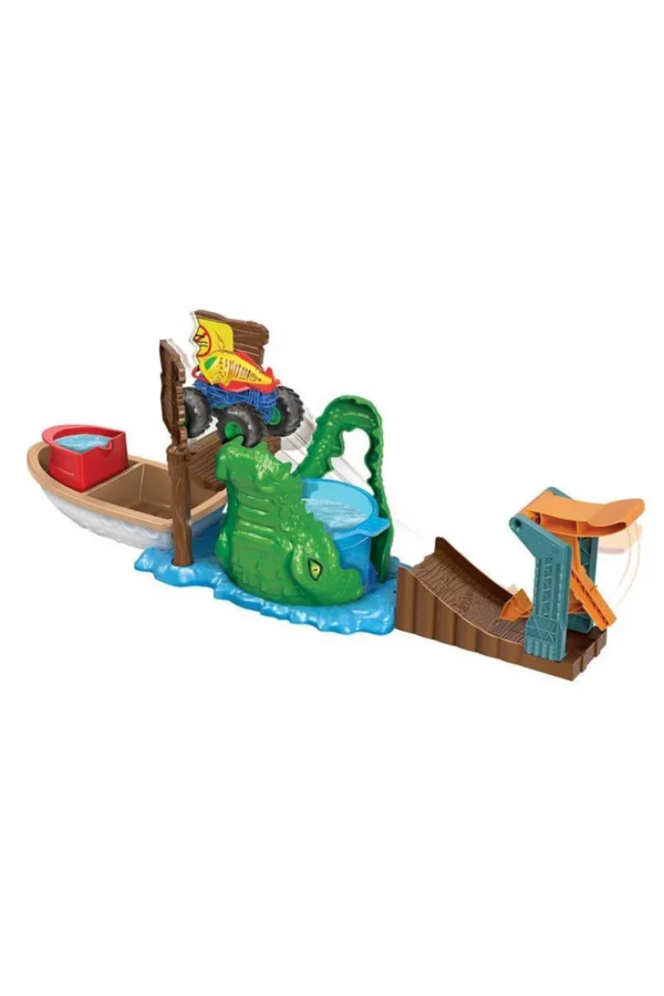 HOT WHEELS  Monster Trucks Renk Değiştiren Araçlar Timsahtan Kaçış Seti | HGV14