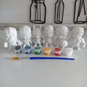 6 Adet Süper Kahramanlar Boyama Etkinliği 7 CM Avengers Boya ve Fırça Hediyedir Plastiktir