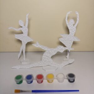 BALERİN BOYAMA ETKİNLİĞİ 3 adet 8-16 cm 6 LI BOYA VE FIRÇA DAHİLDİR PLASTİKTİR