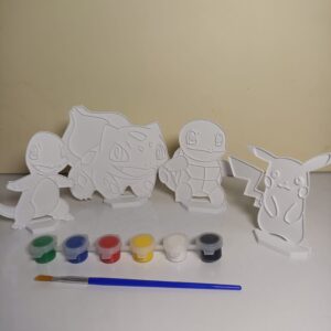 POKEMON BOYAMA ETKİNLİĞİ 4 adet 8-10 cm6 LI BOYA VE FIRÇA DAHİLDİR PLASTİKTİR